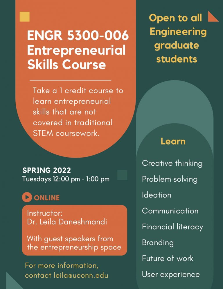 entreprenurial skills course flyer photo